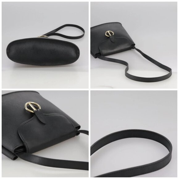 Christian Dior Honeycomb Canvas Shoulder Bag PVC Leather Black Gold Auth 109067 - Picture 16 of 16